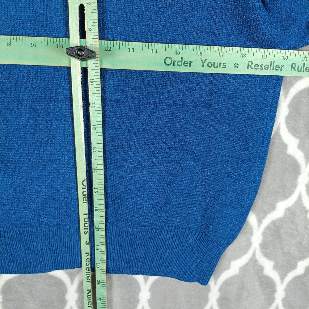 Tulip B Cardigan Sweater Women Medium Blue Floral Embroidered Cottage - Picture 6 of 7
